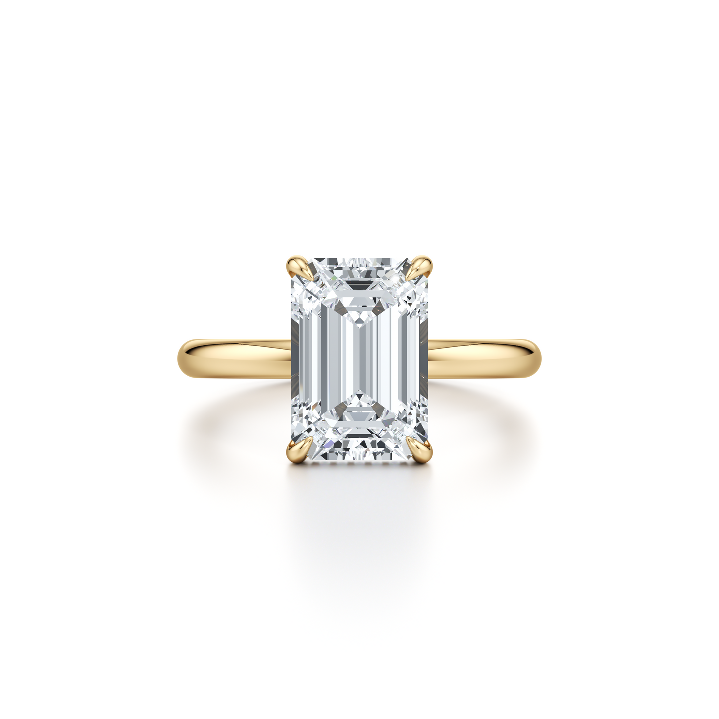 Audrey Emerald Solitaire Lab Diamond Engagement Ring | Saviera Jewels