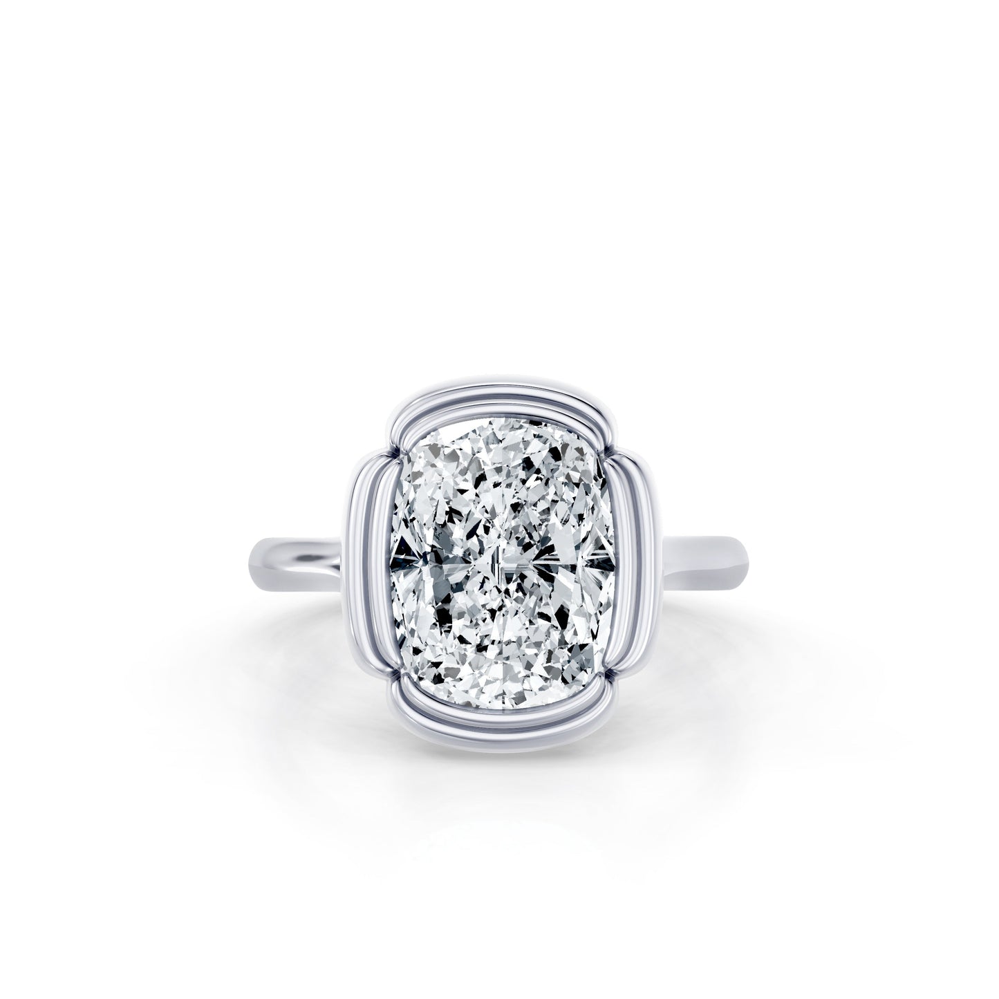 Doree Elongated Cushion Solitaire Lab Diamond Engagement Ring | Saviera Jewels