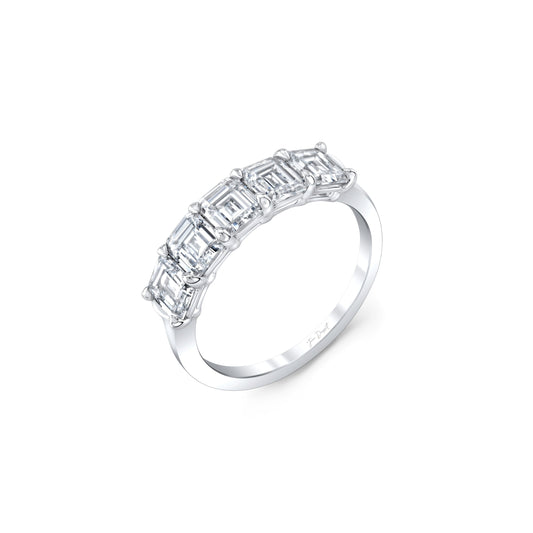 Olivia 5-Stone Emerald Lab Diamond Band | Saviera Jewels