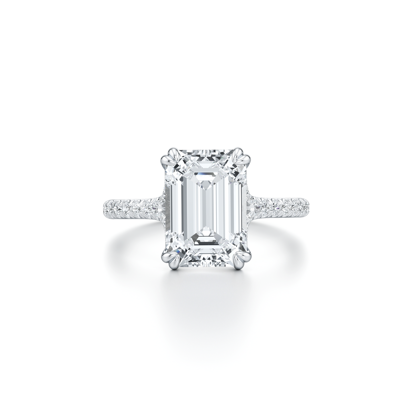 Elle Emerald Solitaire Lab Diamond Engagement Ring - view 5