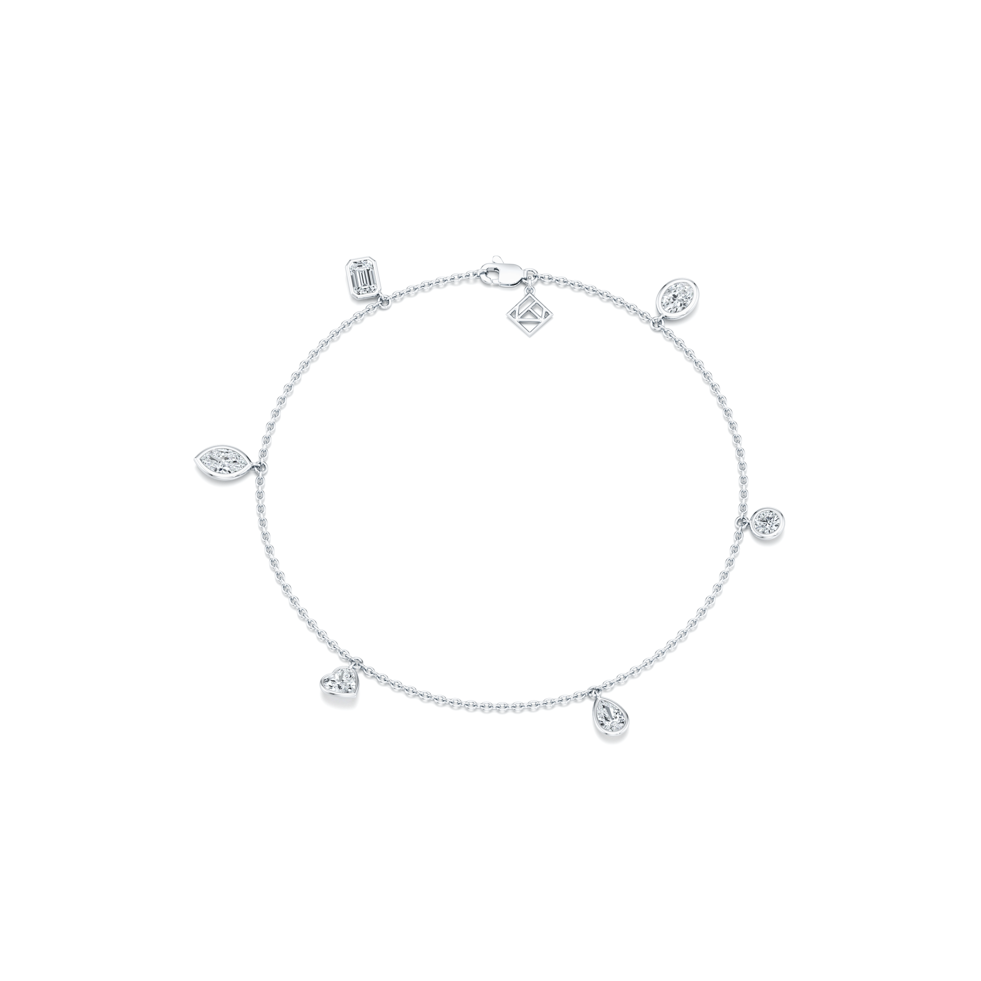 Bezel Set Lab Diamond Charm Bracelet | Saviera Jewels