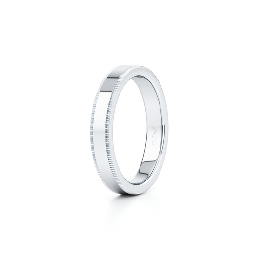 Modern Flat Men's Band With Milgrain | Saviera Jewels