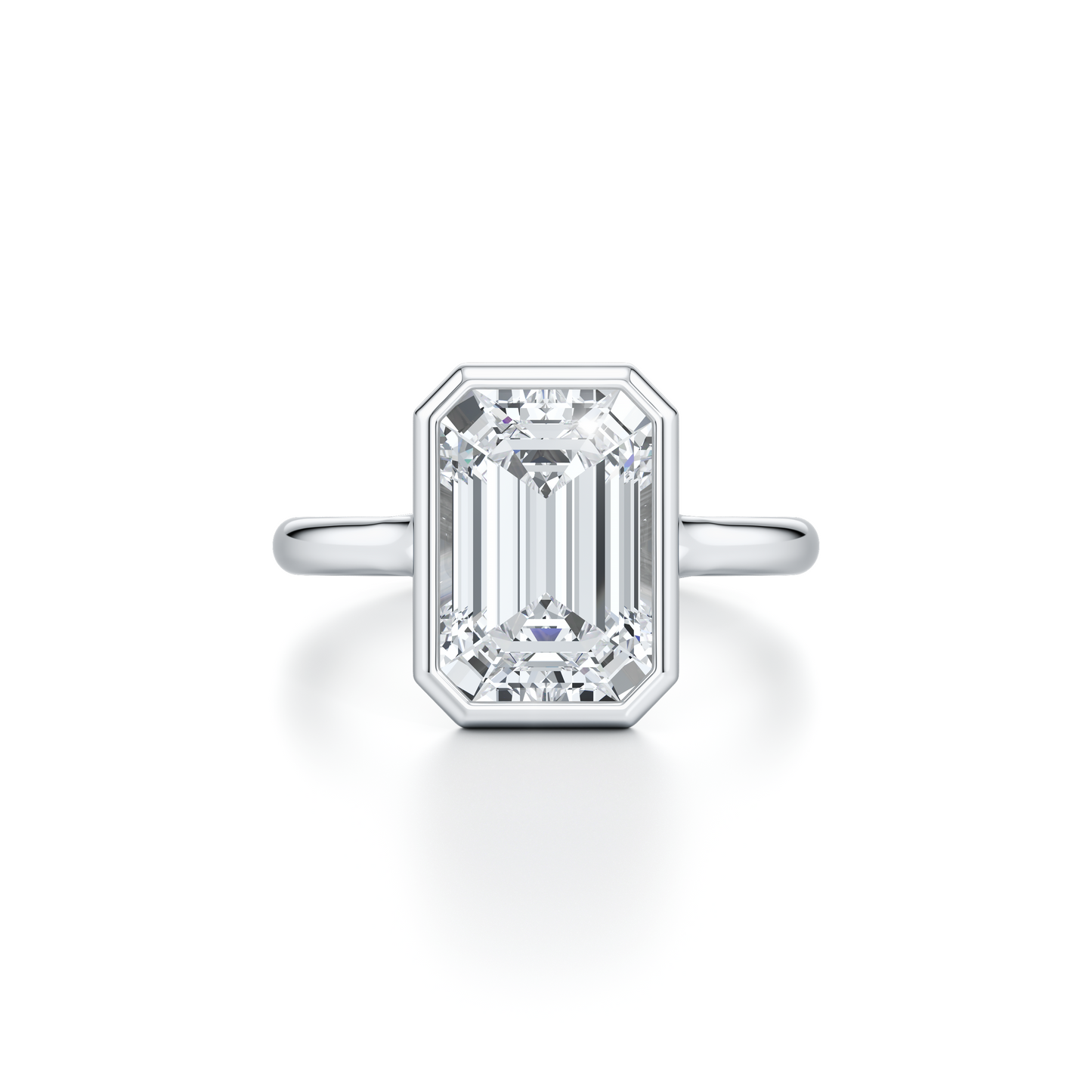 Elle Emerald Bezel Lab Diamond Engagement Ring | Saviera Jewels