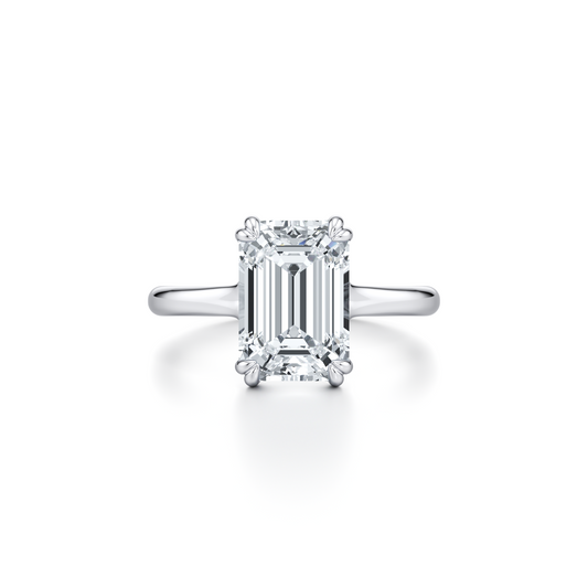 Elle Emerald Solitaire Lab Diamond Engagement Ring | Saviera Jewels