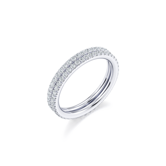 Elle Dual Pave Lab Diamond Band | Saviera Jewels