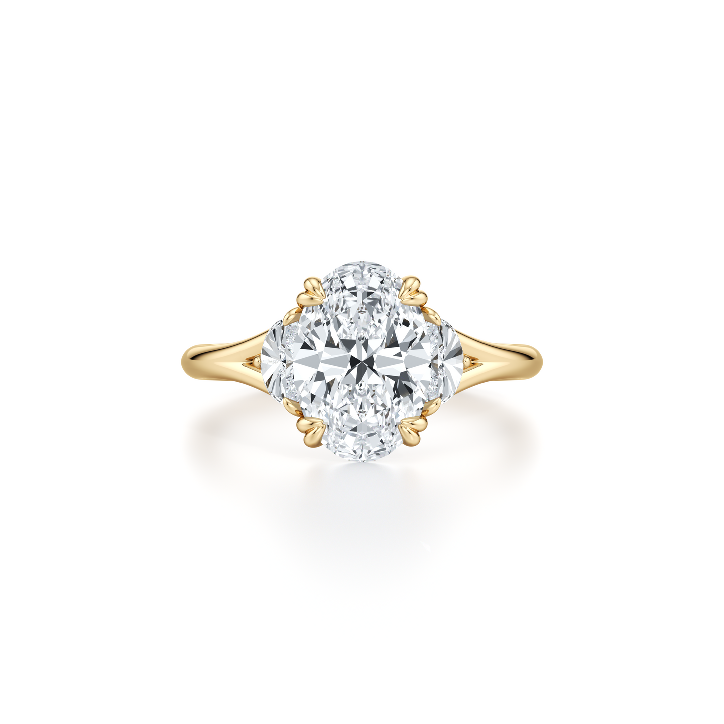 Jane Oval Three Stone Lab Diamond Engagement Ring | Saviera Jewels