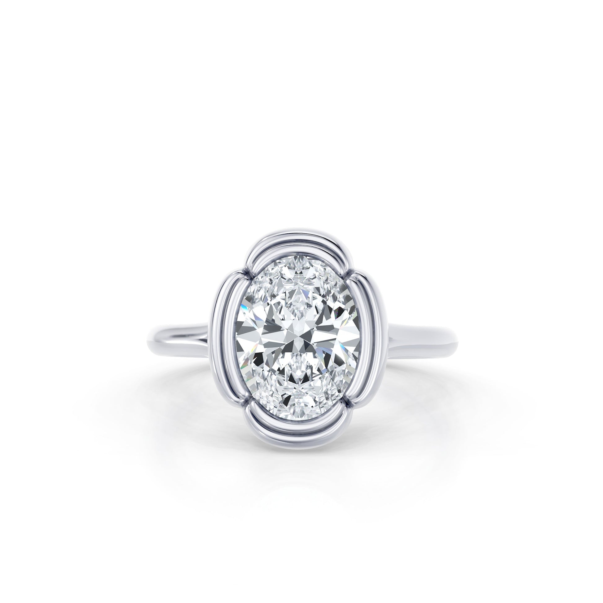 Doree Elongated Cushion Solitaire Lab Diamond Engagement Ring - view 6