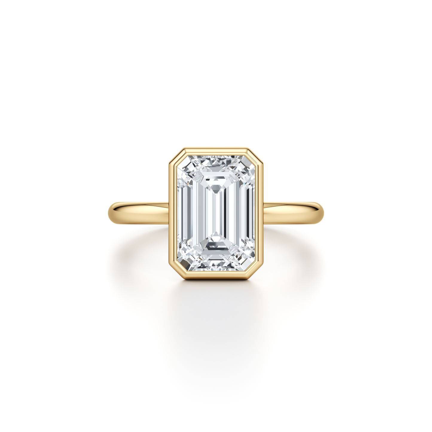 Audrey Emerald Bezel Lab Diamond Engagement Ring | Saviera Jewels