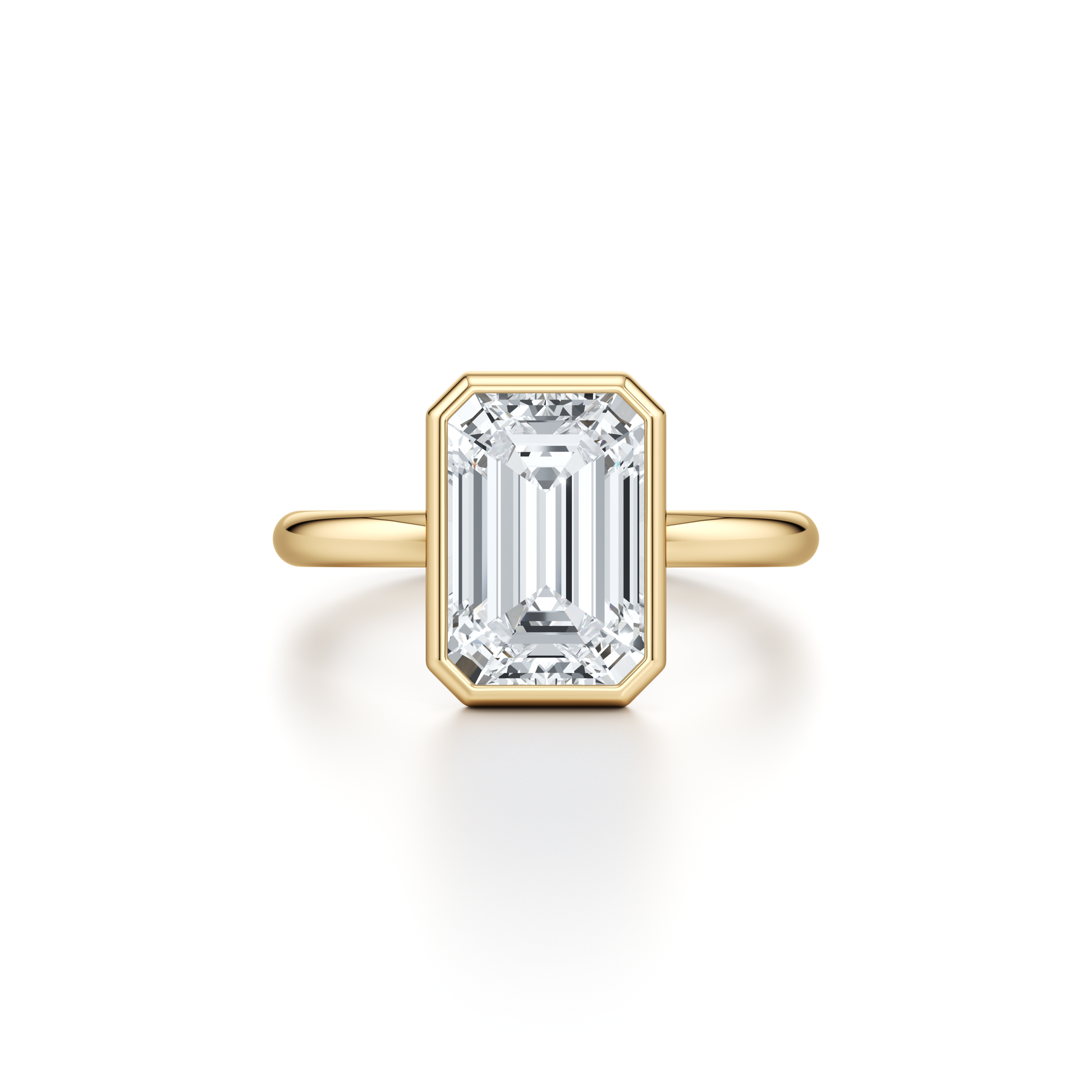 Audrey Emerald Bezel Lab Diamond Engagement Ring | Saviera Jewels