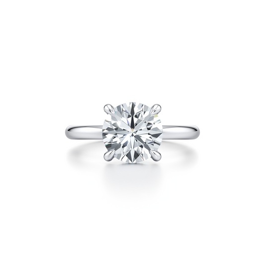 Audrey Round Four Prong Lab Diamond Engagement Ring | Saviera Jewels
