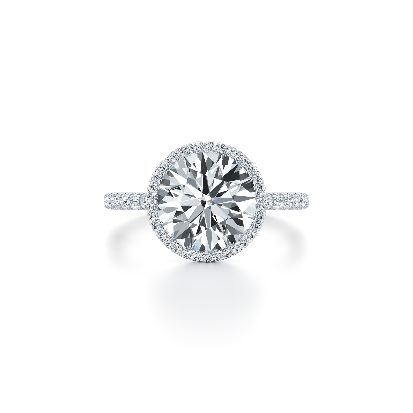 Alyssa Round Brilliant Invisible Halo Lab Diamond Engagement Ring - view 9