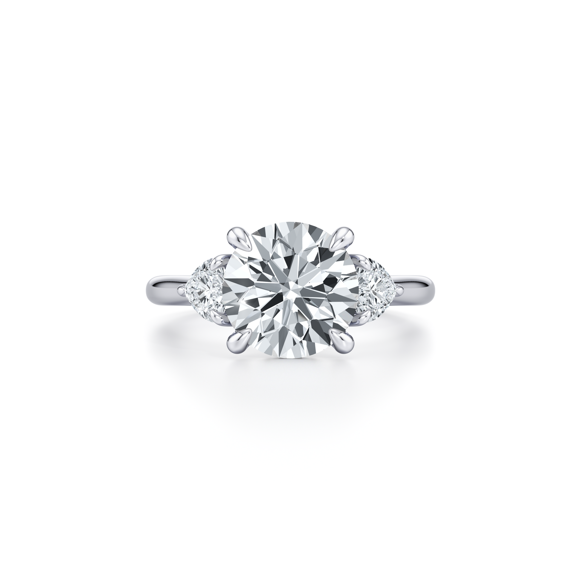 Chelsea Heart Radiant Three Stone Lab Diamond Engagement Ring | Saviera Jewels