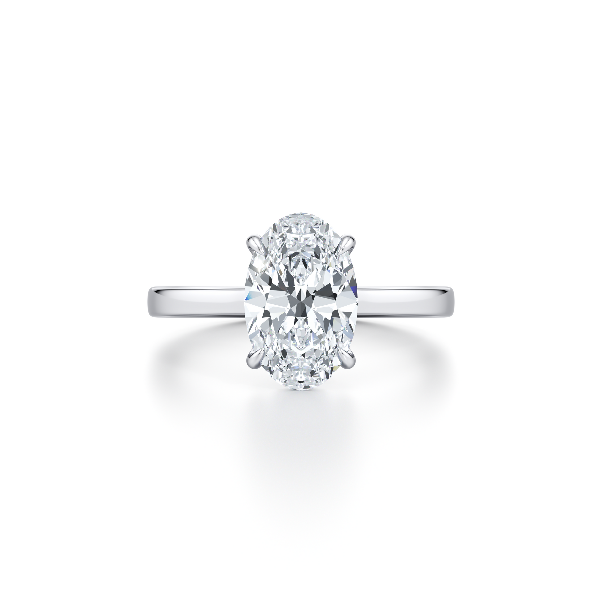 Chelsea Oval Solitaire Lab Diamond Engagement Ring - view 11