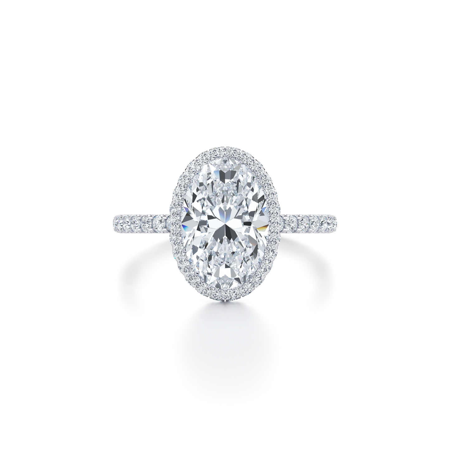 Alyssa Invisible Halo Oval Lab Diamond Engagement Ring - view 5