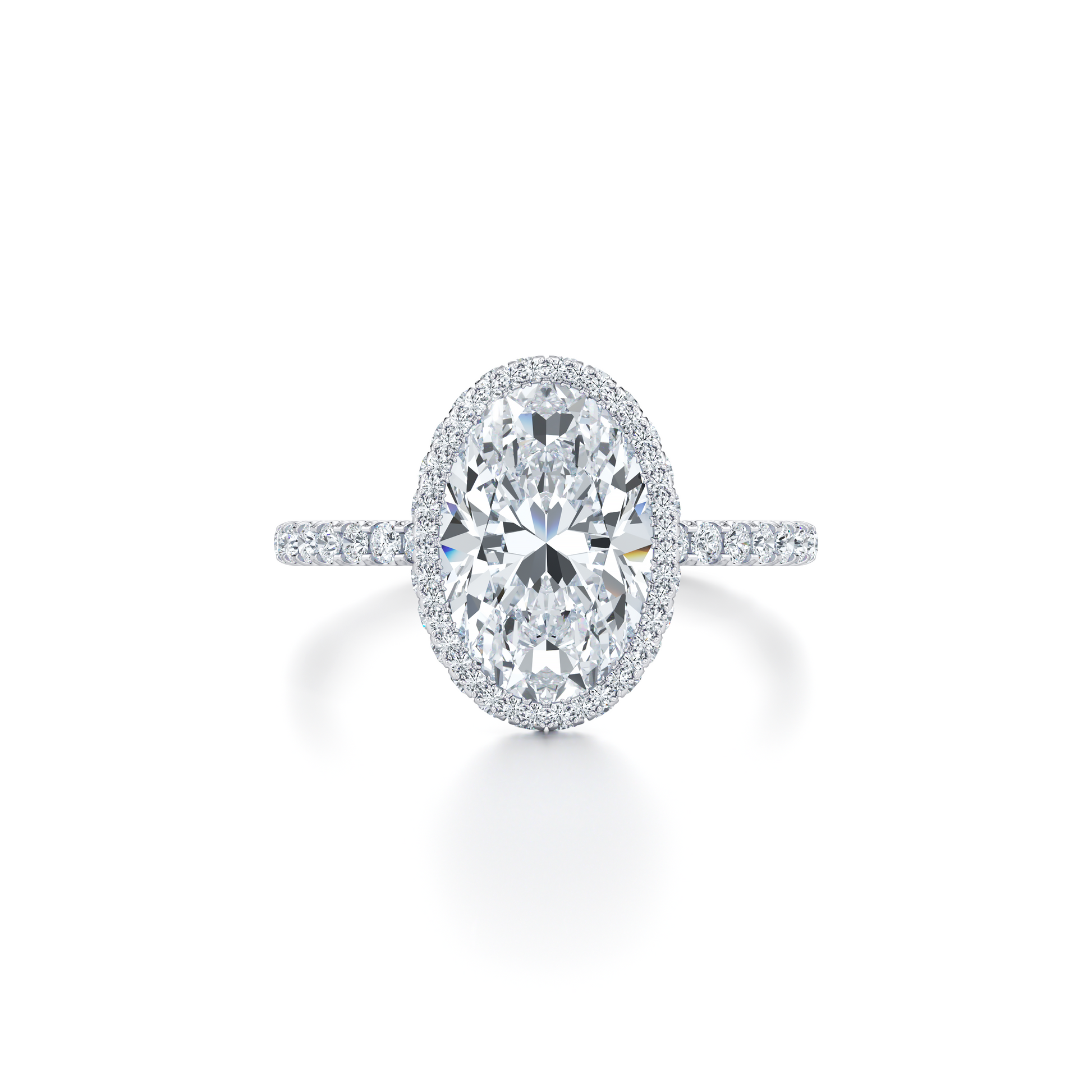 Alyssa Invisible Halo Oval Lab Diamond Engagement Ring - view 5