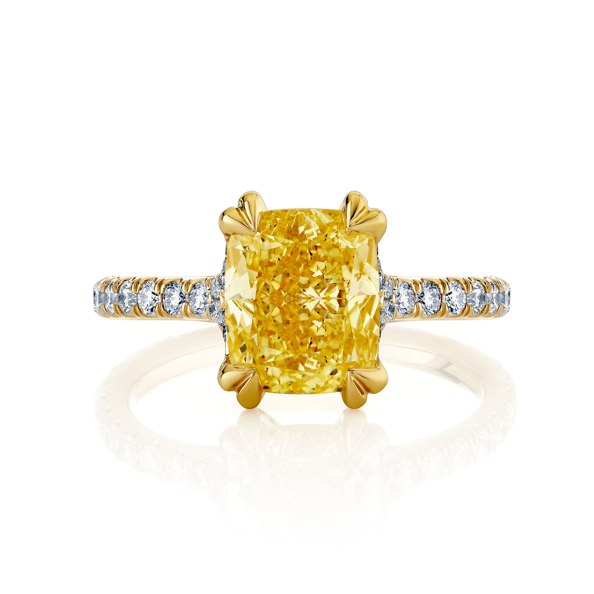 Elle Cushion Cut Solitaire Lab Pink Diamond Engagement Ring - view 6