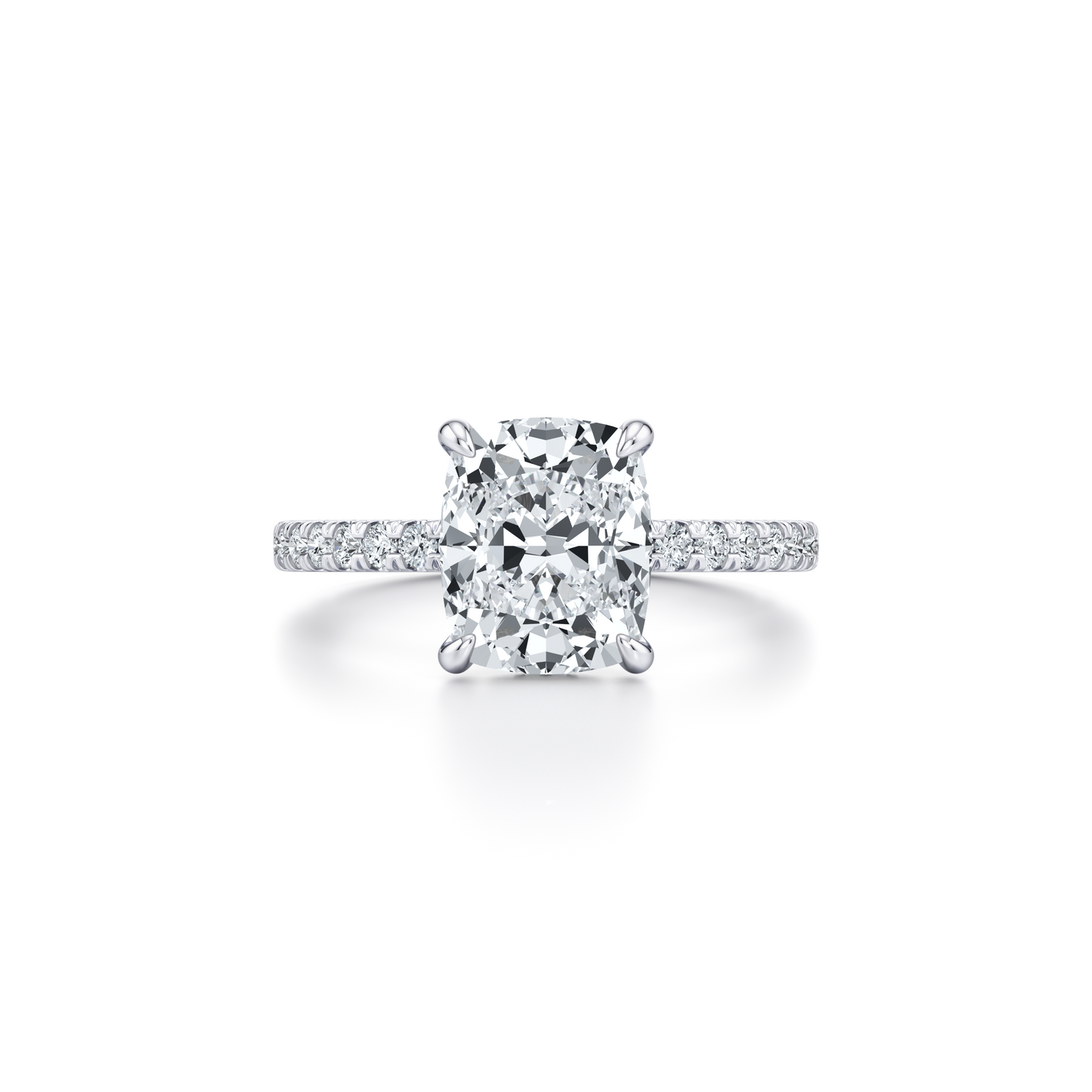 Audrey Antique Cushion Shape Solitaire Lab Diamond Engagement Ring - view 9
