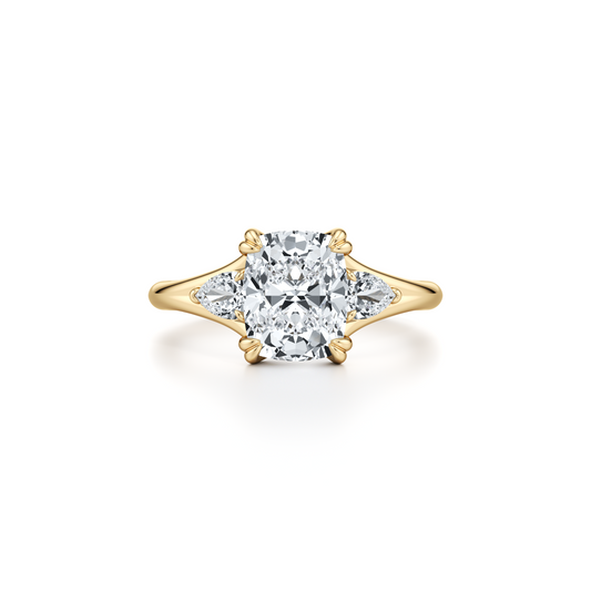 Jane Elongated Cushion Cut Three Stone Lab Diamond Engagement Ring | Saviera Jewels