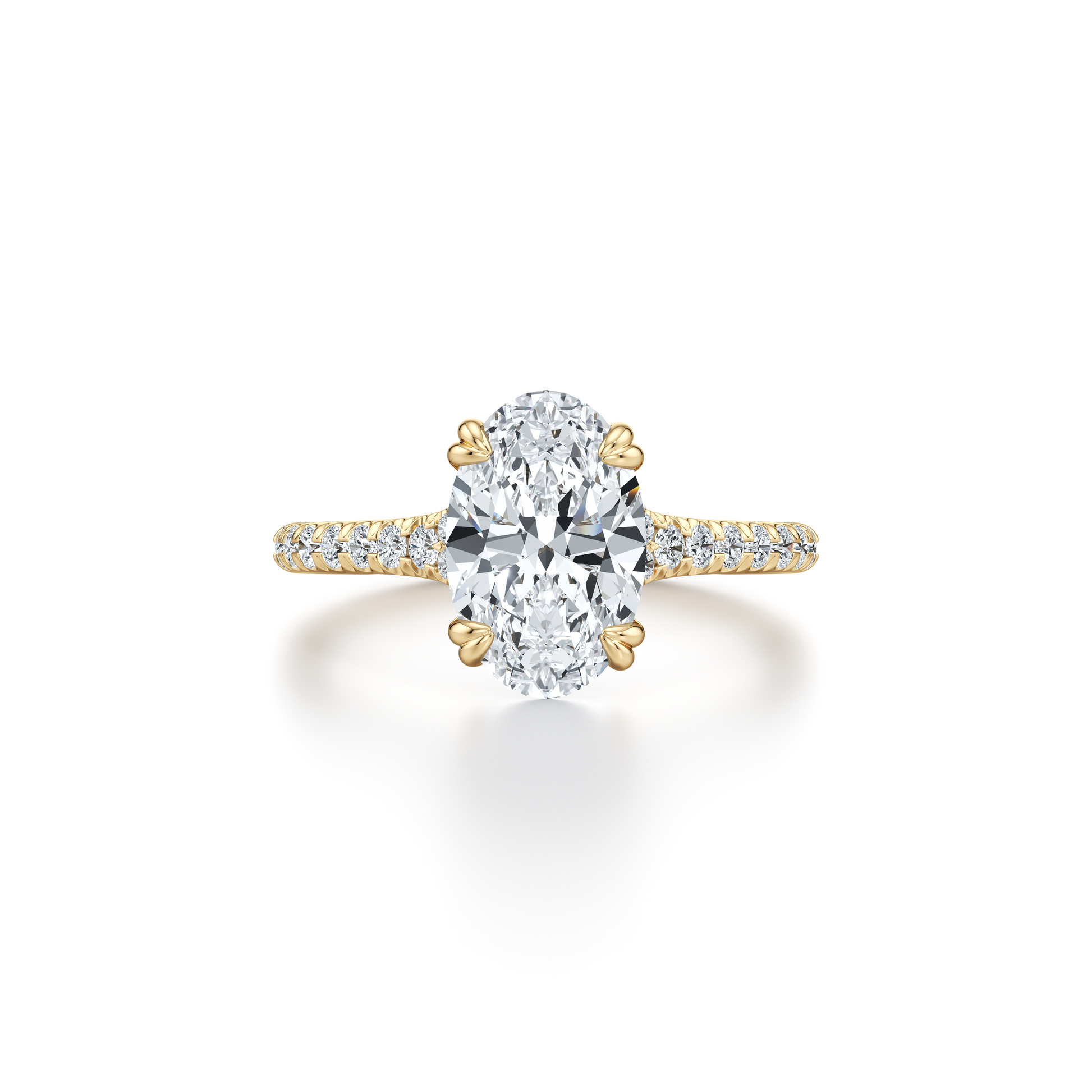 Elle Oval Cut Solitaire Lab Diamond Engagement Ring - view 11