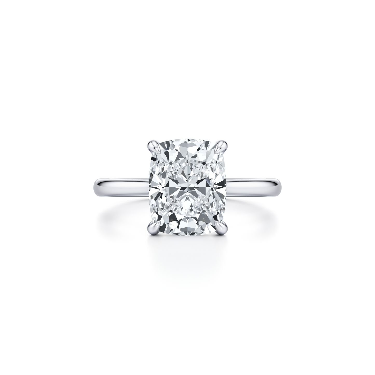 Chelsea Antique Cushion Cut Solitaire Lab Diamond Engagement Ring - view 5