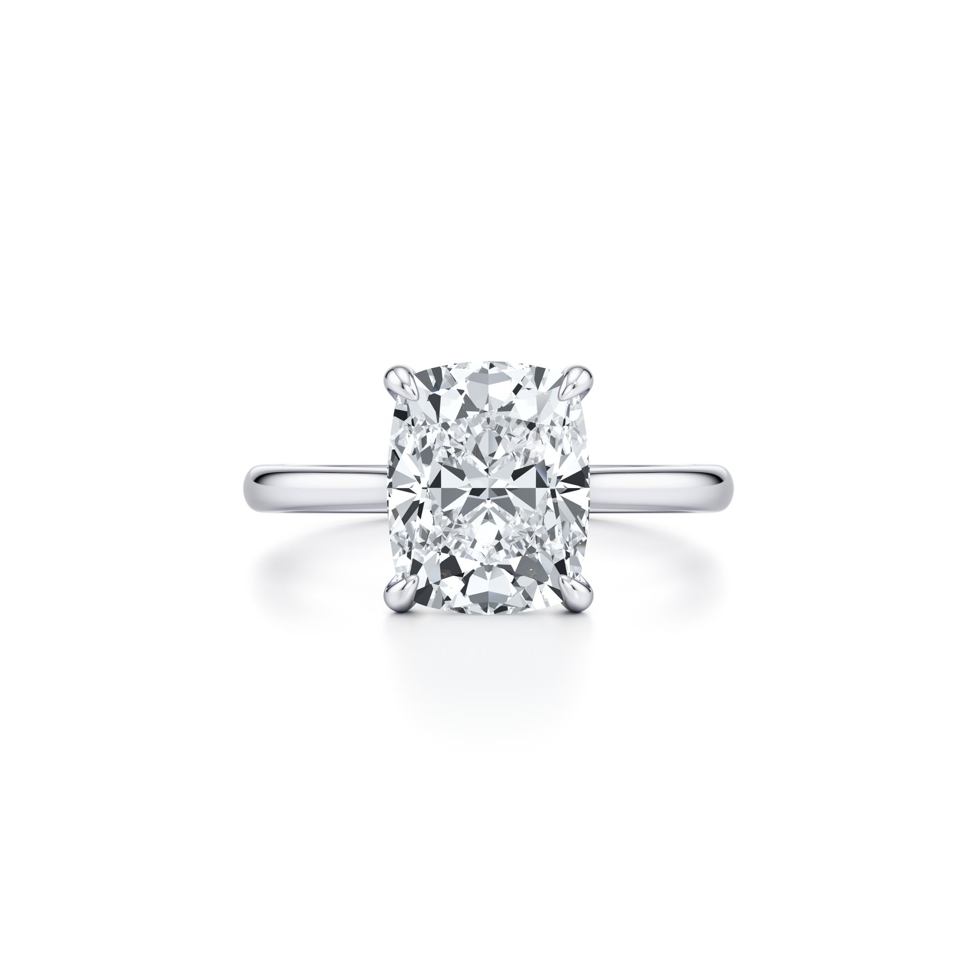 Chelsea Antique Cushion Cut Solitaire Lab Diamond Engagement Ring - view 5