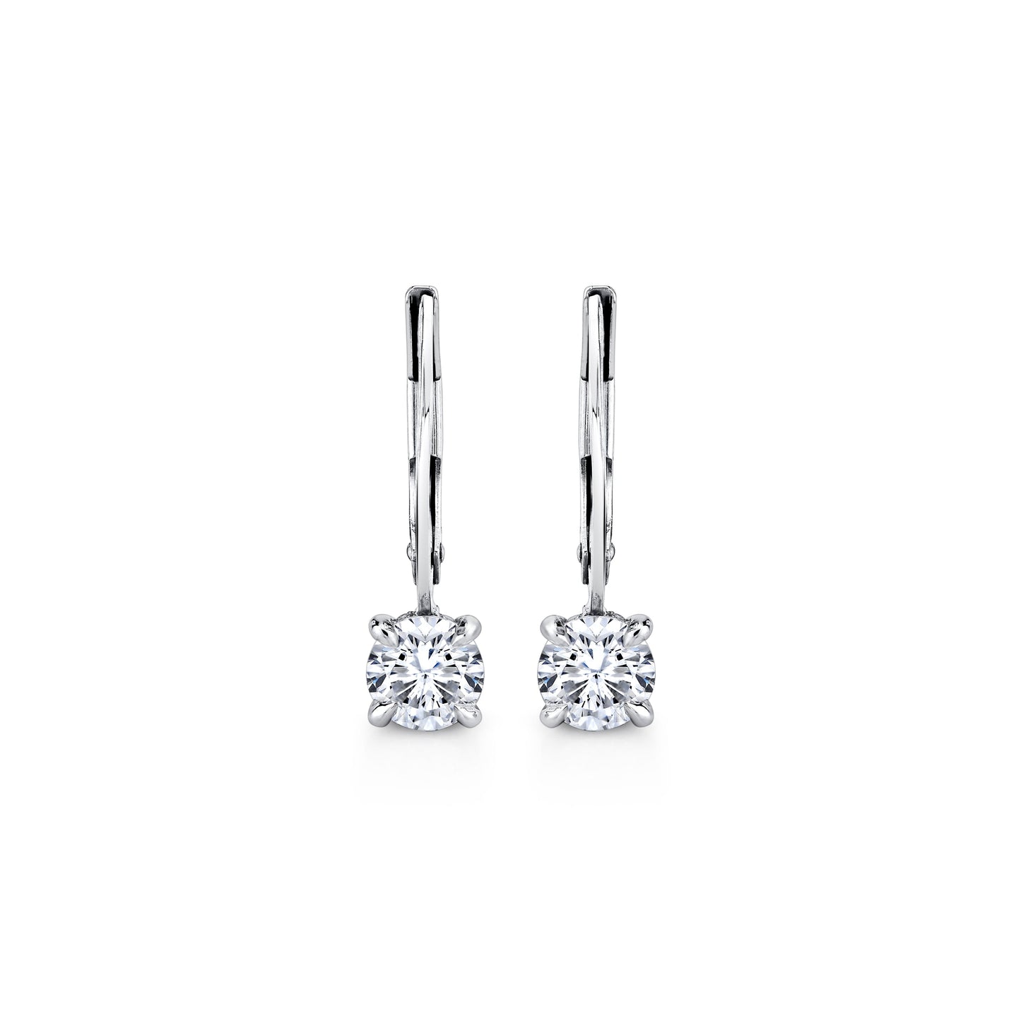 Chelsea Round Brilliant Leverback Earrings | Saviera Jewels