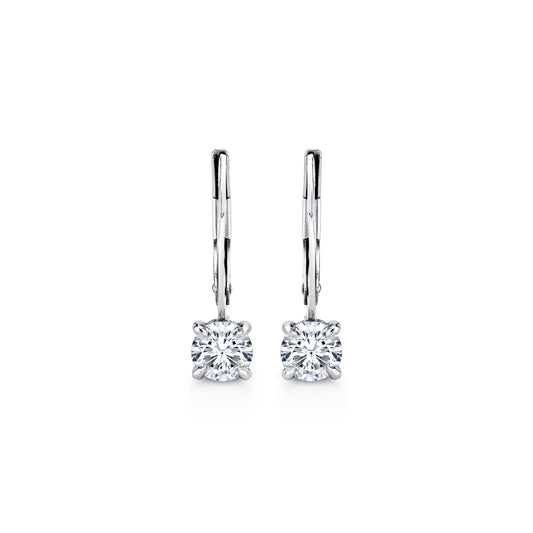 Chelsea Round Brilliant Leverback Earrings | Saviera Jewels