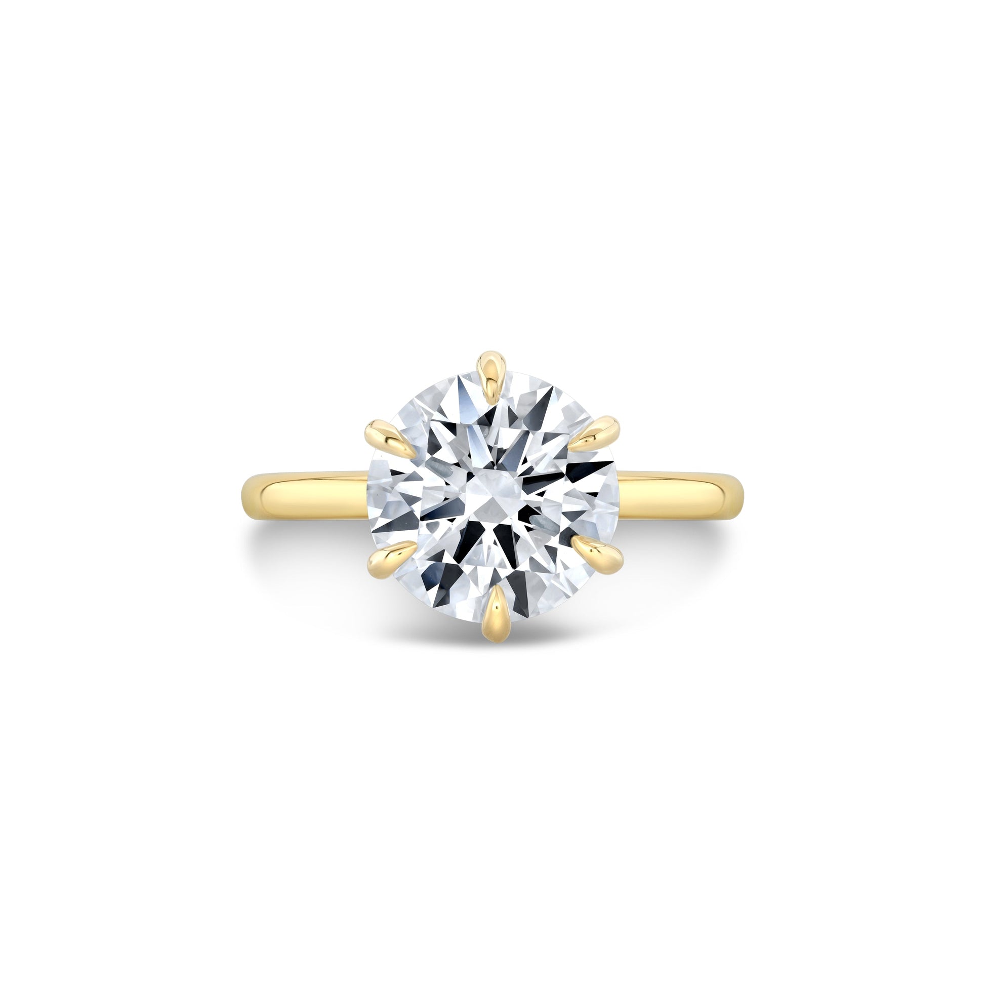 Audrey Round Cut 6-Prong Solitaire Lab Diamond Engagement Ring - view 4