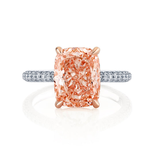 Chelsea Cushion Solitaire Lab Pink Diamond Engagement Ring | Saviera Jewels