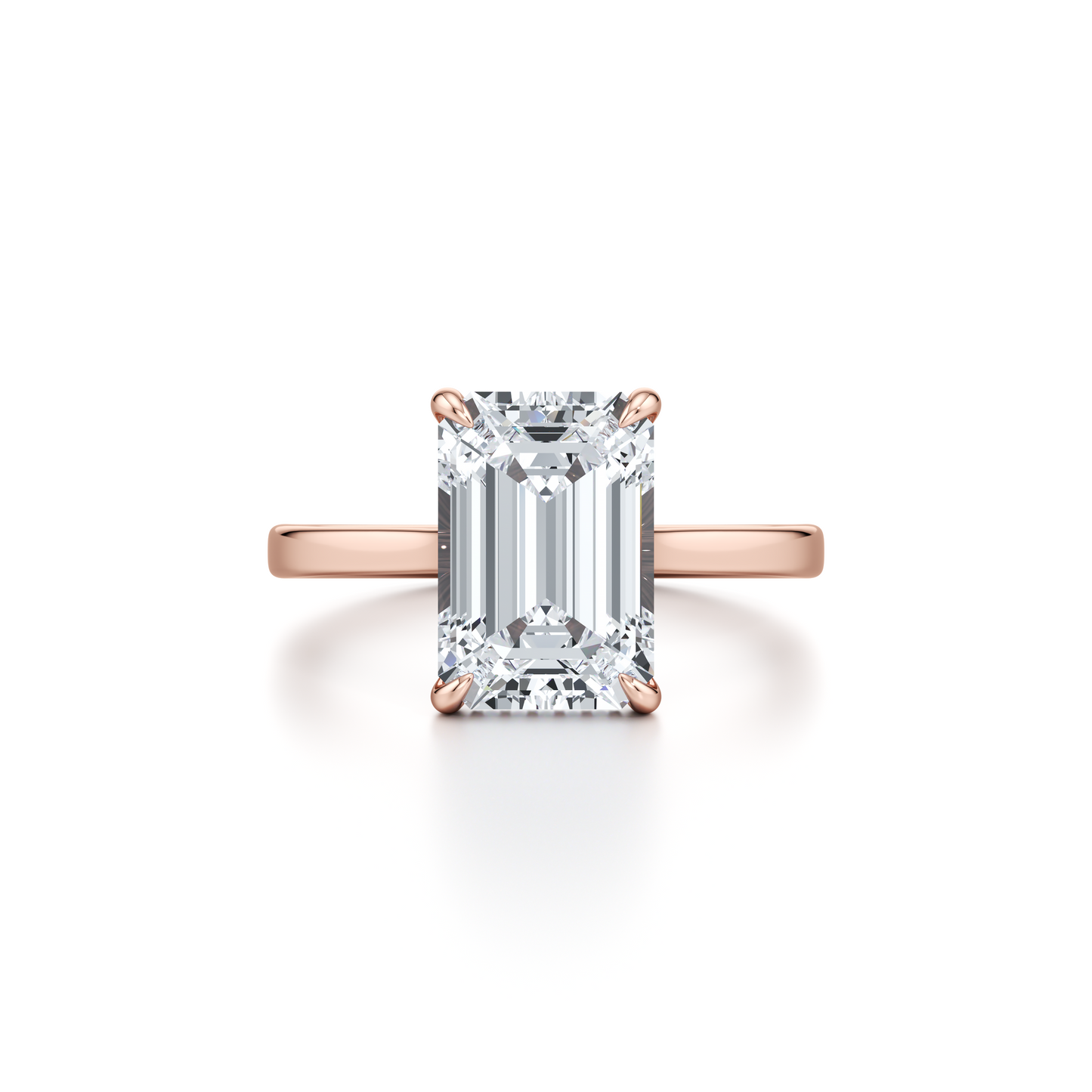 Chelsea Emerald Solitaire Lab Diamond Engagement Ring | Saviera Jewels