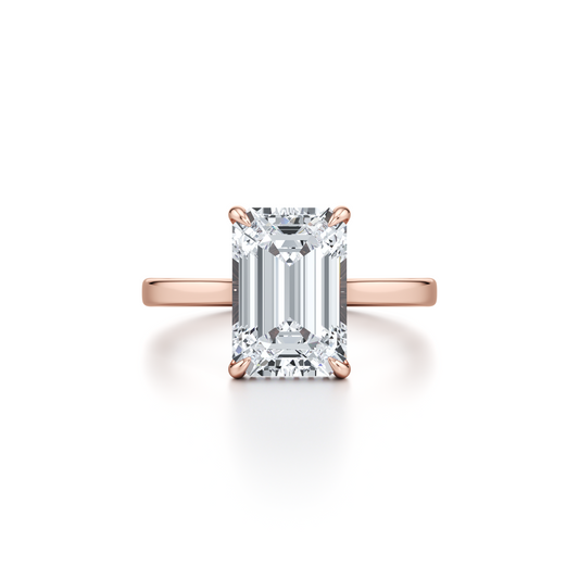 Chelsea Emerald Solitaire Lab Diamond Engagement Ring | Saviera Jewels