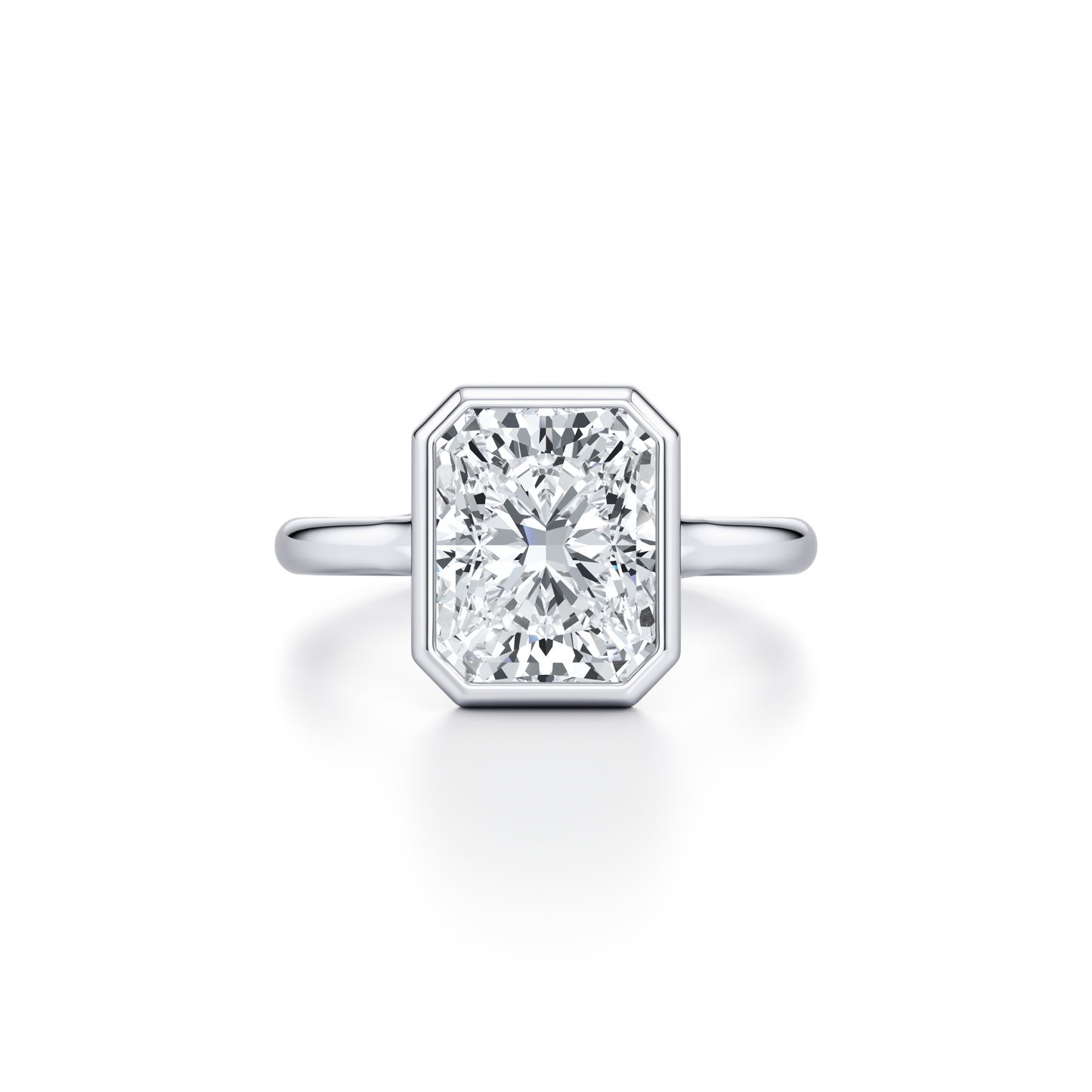 Elle Radiant Bezel Lab Diamond Engagement Ring | Saviera Jewels