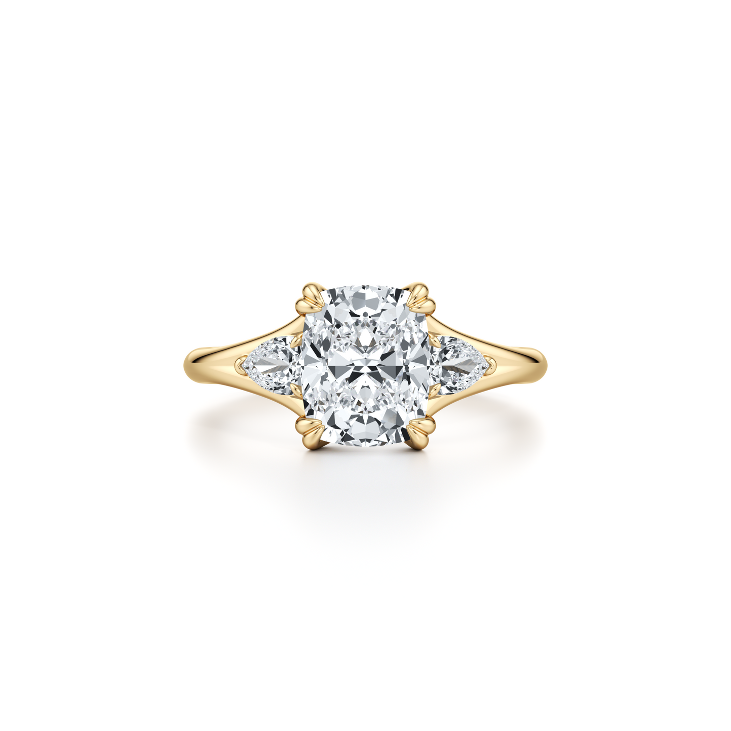 Jane Elongated Cushion Cut Three Stone Lab Diamond Engagement Ring | Saviera Jewels