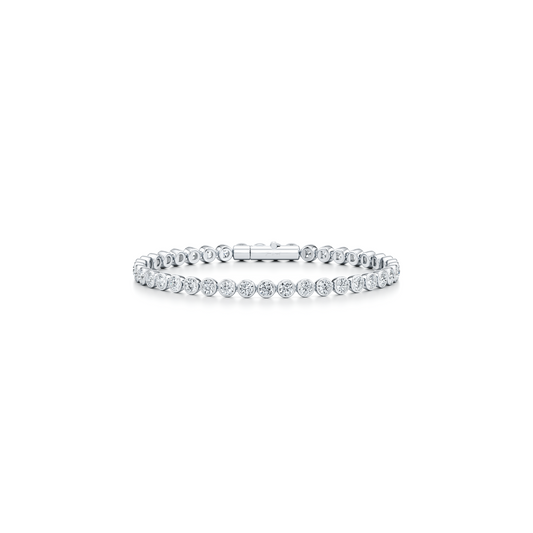 Bezel Set Round Brilliant Lab Diamond Tennis Bracelet | Saviera Jewels