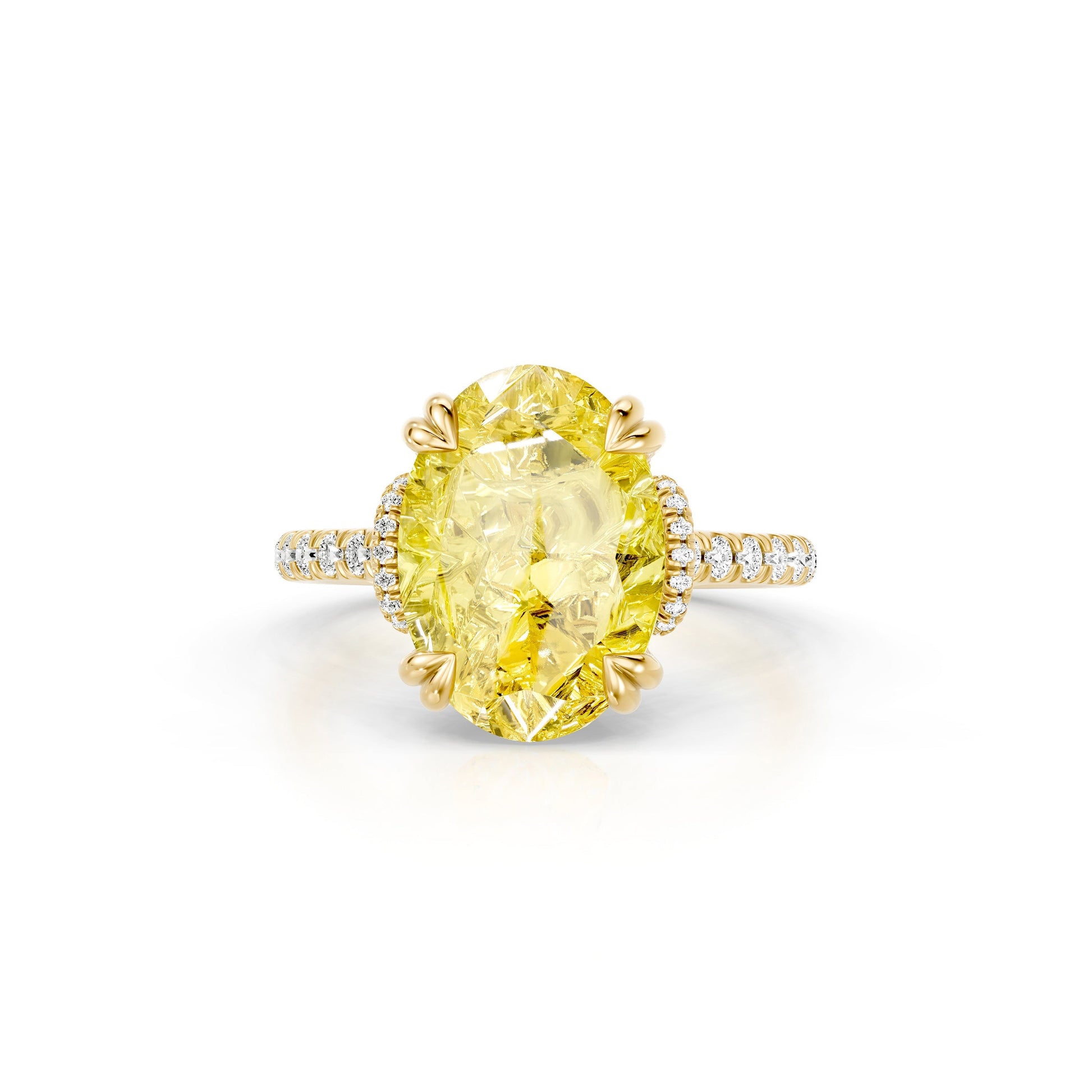High Jewelry | Nathalie Oval Cut Yellow Diamond Solitaire Engagement Ring | Saviera Jewels