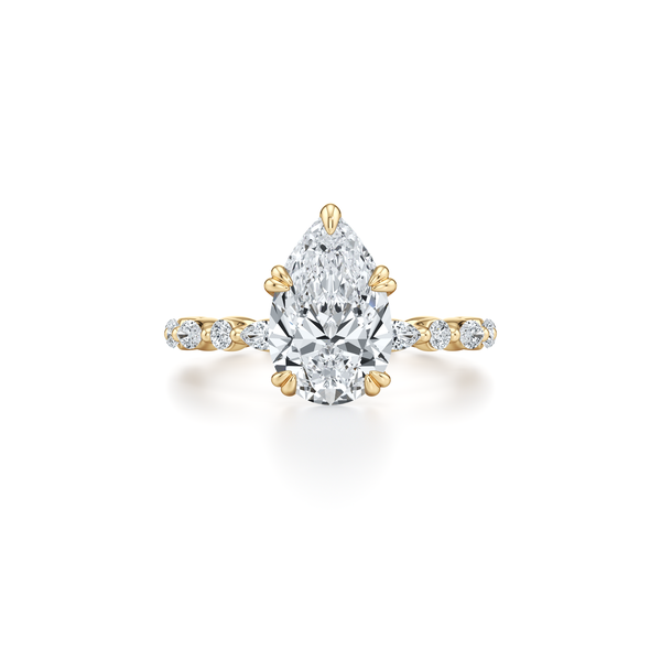 Vivienne Pear Solitaire Lab Diamond Engagement Ring | Saviera Jewels