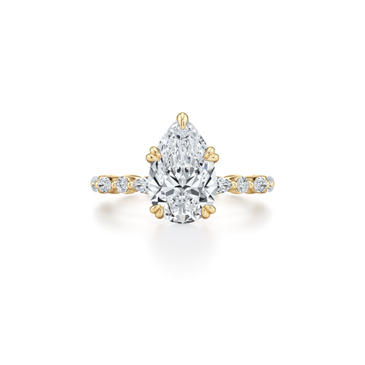 Vivienne Pear Solitaire Lab Diamond Engagement Ring | Saviera Jewels