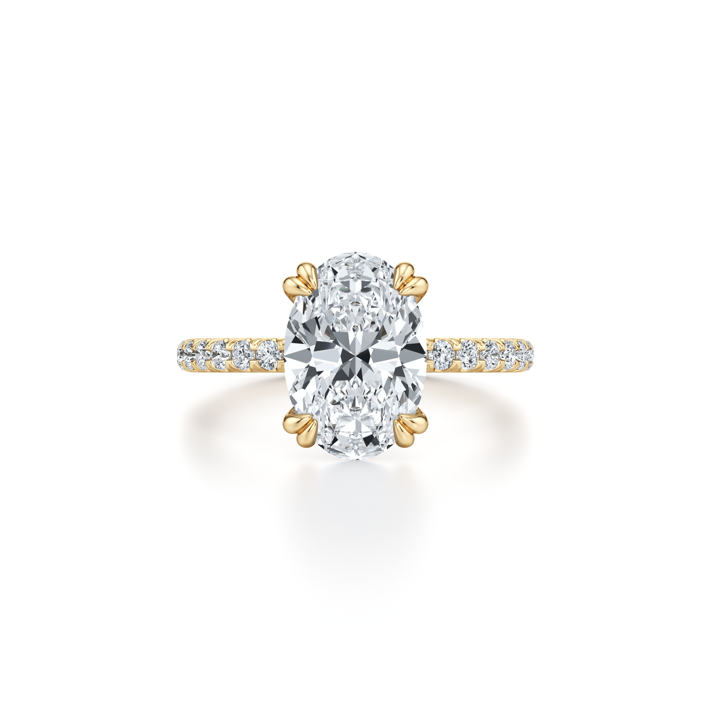 Audrey Signature Double Prong Oval Lab Diamond Engagement Ring - view 5