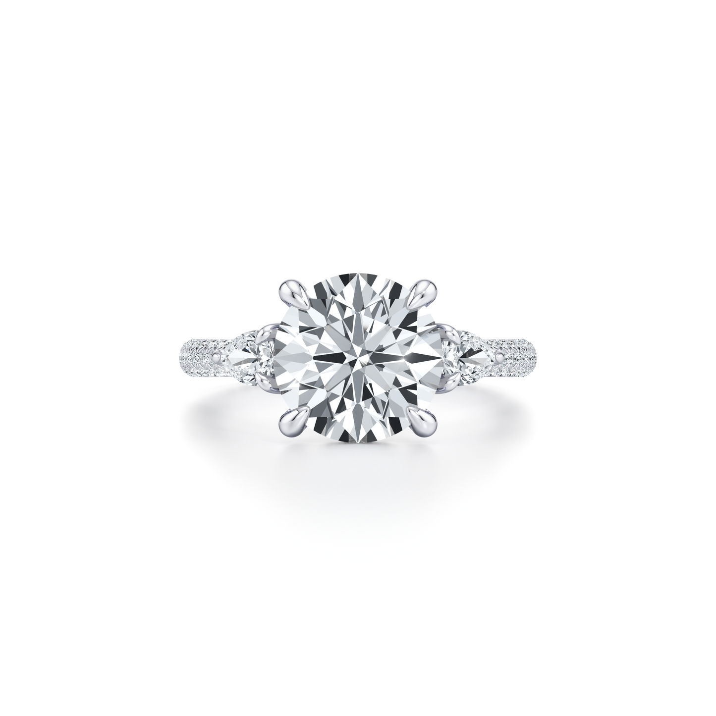 Chelsea Round Cut Three Stone Engagement Ring | Saviera Jewels