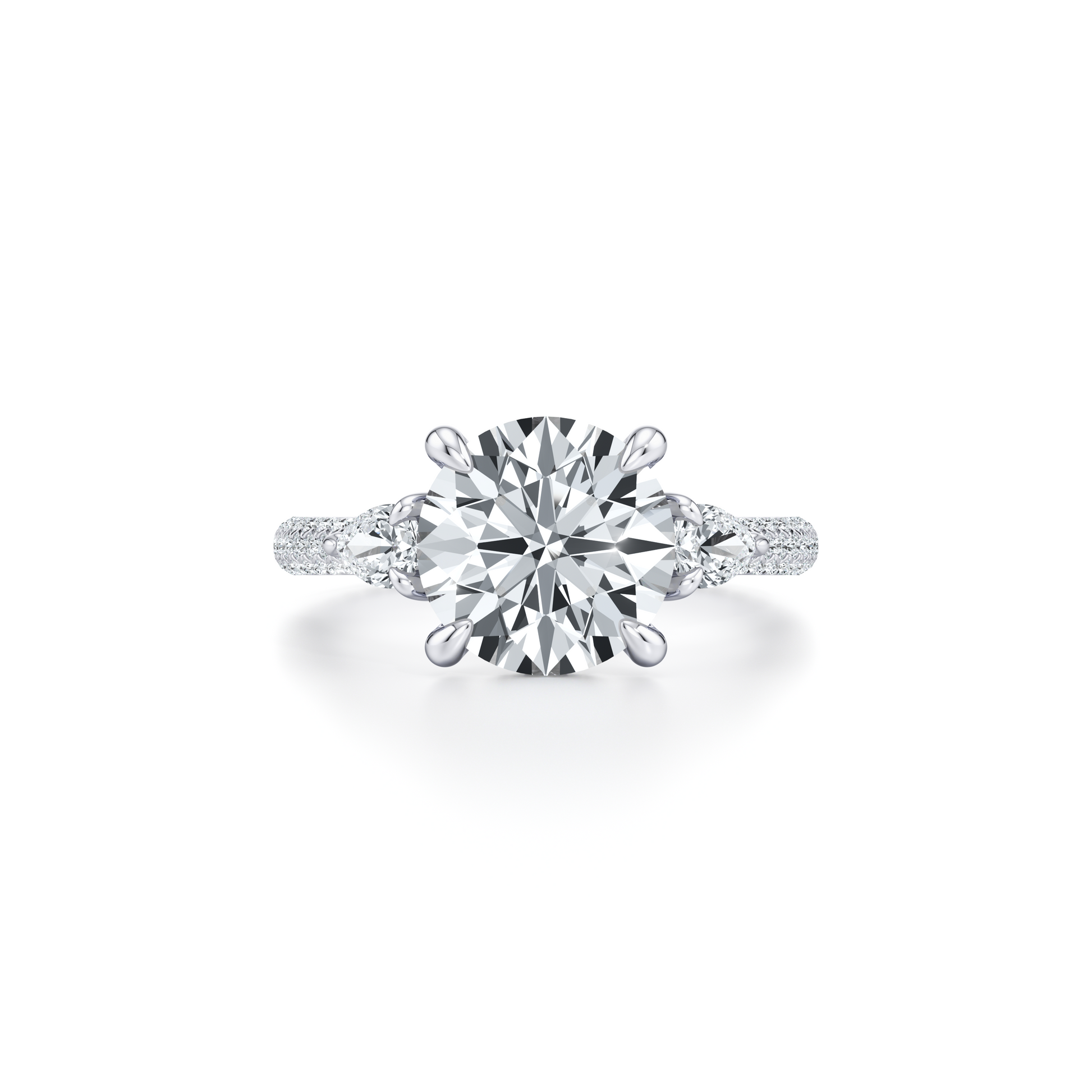 Chelsea Round Cut Three Stone Engagement Ring | Saviera Jewels