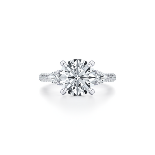 Chelsea Round Cut Three Stone Engagement Ring | Saviera Jewels