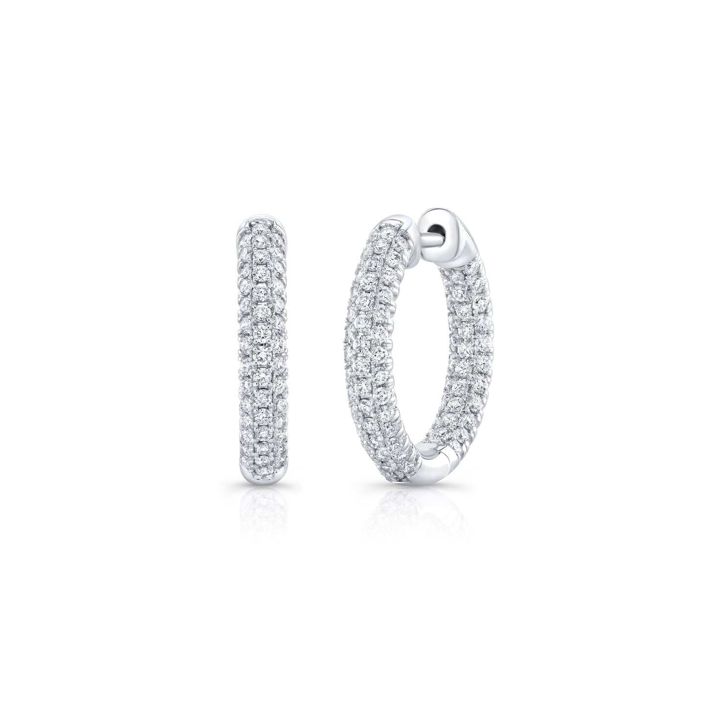 Chelsea Inside Out Lab Diamond Pave Hoops | Saviera Jewels
