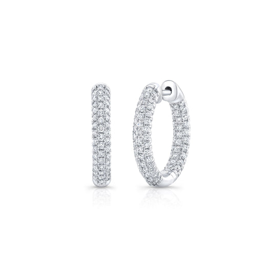 Chelsea Inside Out Lab Diamond Pave Hoops | Saviera Jewels