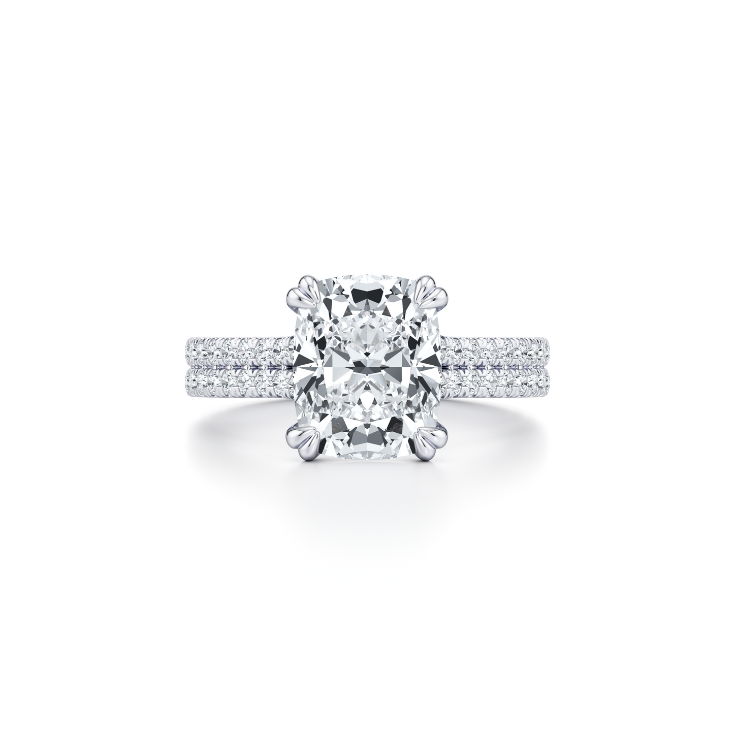 Elle Antique Cushion Solitaire Lab Diamond Engagement Ring - view 3