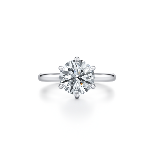 Audrey Round Cut 6-Prong Solitaire Lab Diamond Engagement Ring | Saviera Jewels