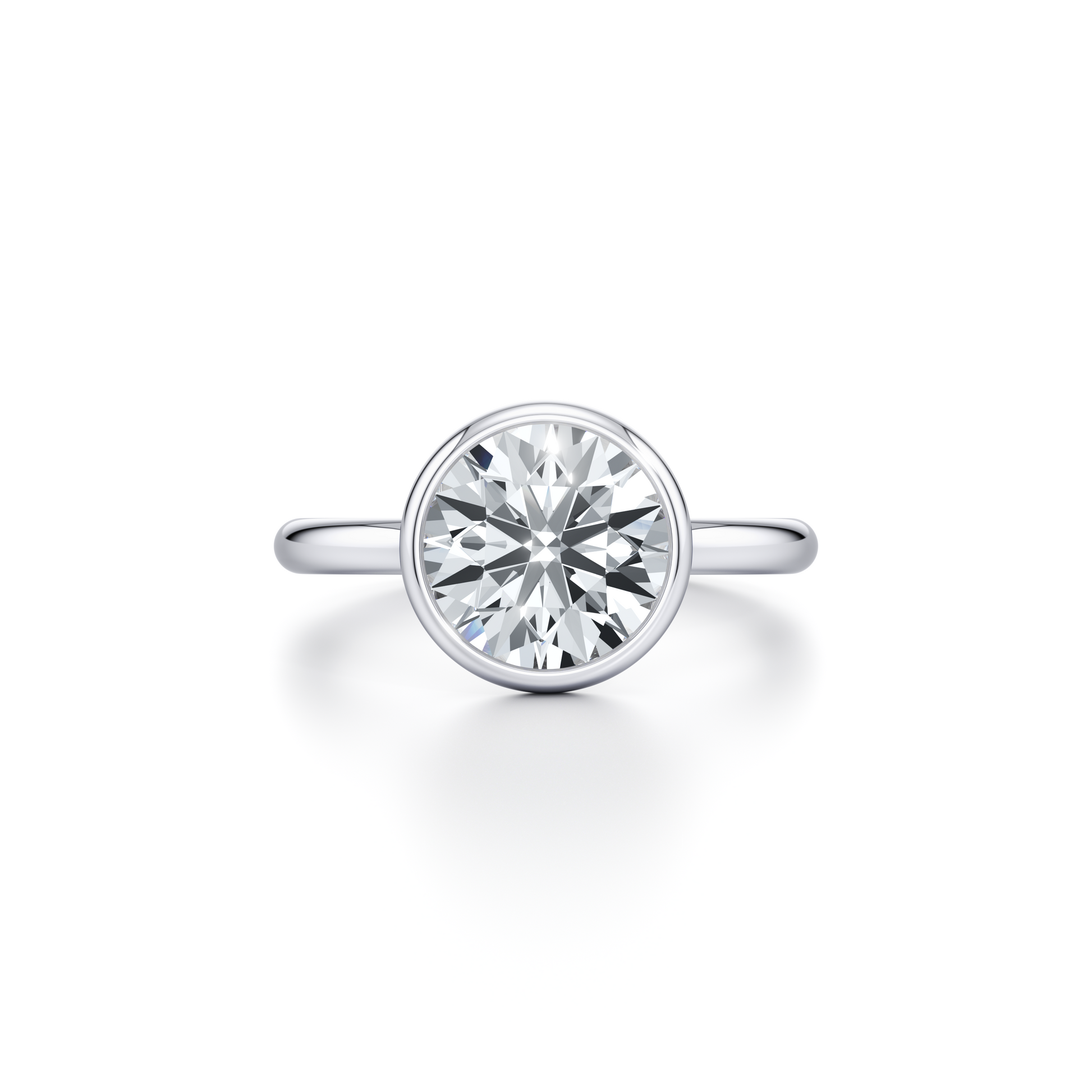 Audrey Bezel Emerald Solitaire Lab Diamond Engagement Ring | Saviera Jewels