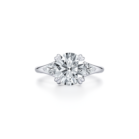 Jane Pear Oval Three Stone Lab Diamond Engagement Ring | Saviera Jewels