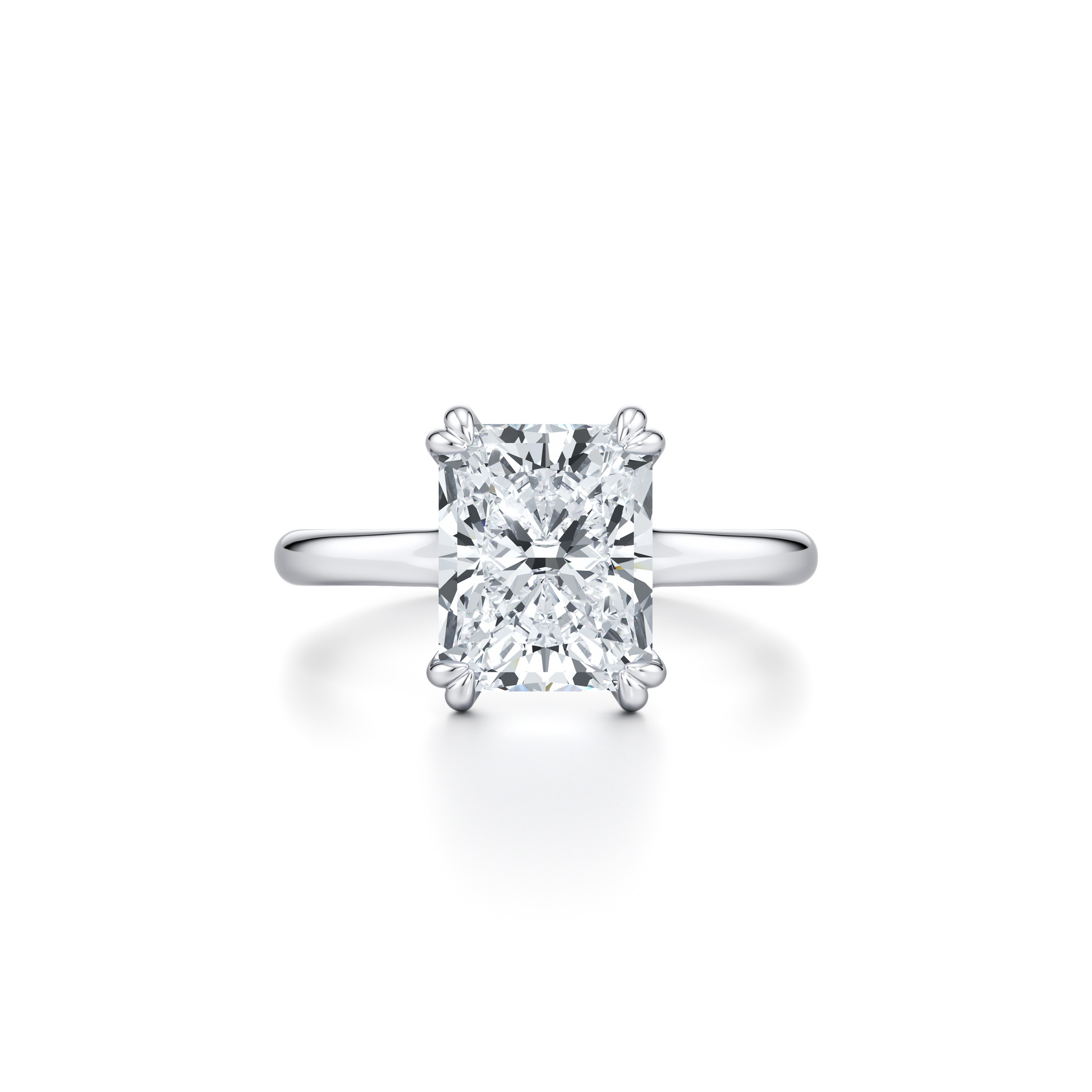 Elle Radiant Cut Solitaire Lab Diamond Engagement Ring - view 5