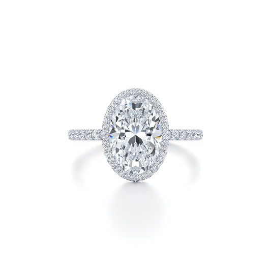 Alyssa Oval Invisible Halo Lab Diamond Engagement Ring | Saviera Jewels