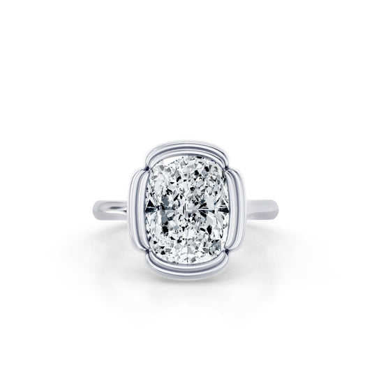 Doree Antique Cushion Solitaire Lab Diamond Engagement Ring | Saviera Jewels